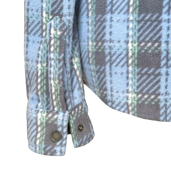 O'Neill Zuma Plaid Superfleece Shacket with Snap Front Closure - S - Blue, Grey - Picture 9 of 14